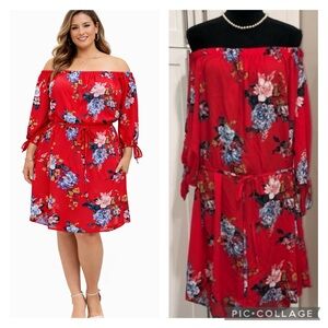Floral off shoulder dress